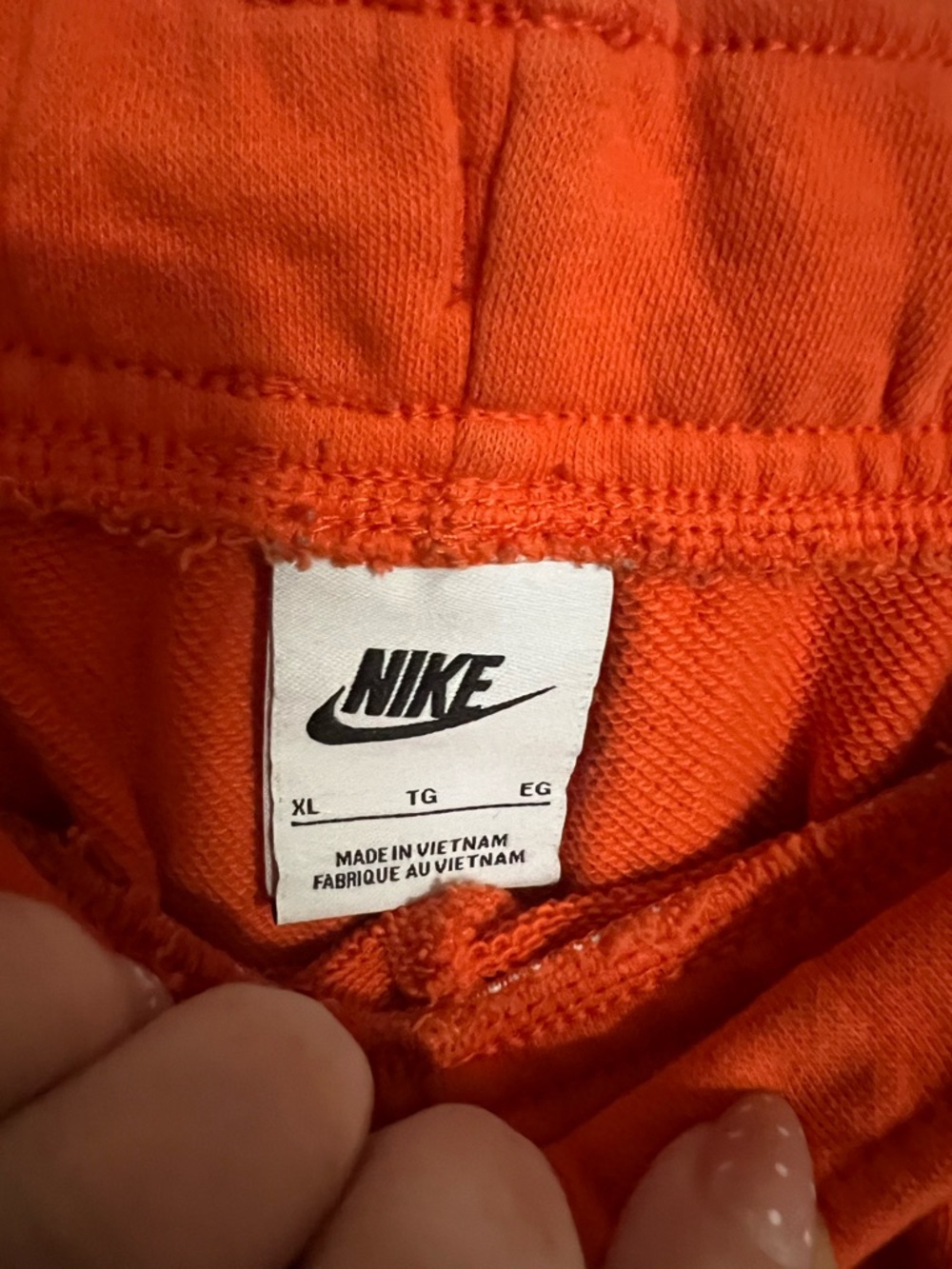 NIKE Sportswear Classic DNA Fleece Mid-Rise Athleisure Shorts Orange Women's XL - Picture 3 of 4